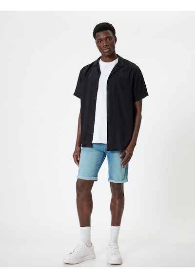 Koton Slim Fit Kot Şort Bermuda Katlamalı Paça Cep Detaylı Pamuklu Orta İndigo 4sam40030ıd İndigo Koton Slim Fit Kot Şort Bermuda Katlamalı Paça Cep Detaylı Pamuklu Orta İndigo 4sam40030ıd İndigo