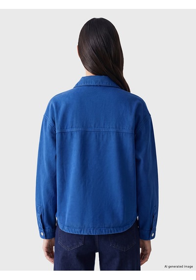 Lcw Vision Mavi Oversize Kadın Jean Gömlek