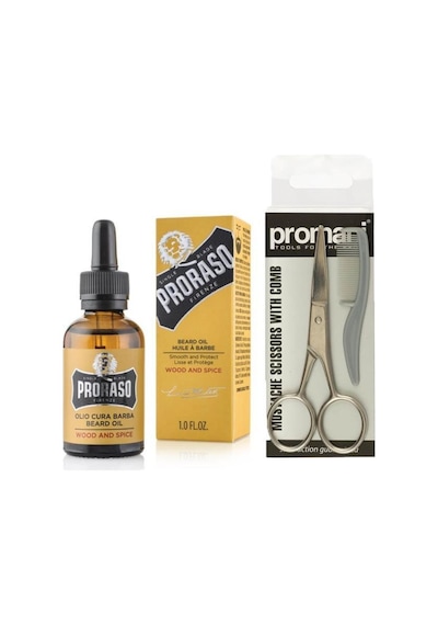 Proraso Azur Lime Beard Oil Sakal Bakım Yağı 30 ML + Promani Sakal Bıyık Makası ve Tarak
