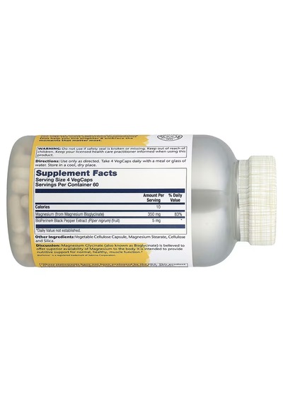 Solaray Magnesium Glycinate Sleep High Absorption 240 Vegcaps