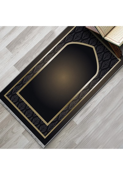 Evaşk Namazlık Dokuma Halı Kaymaz Muslumana Seccade66x113 Sarı EVASK808D66
