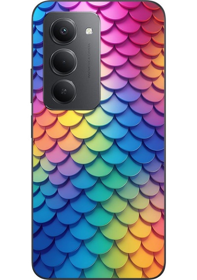 Redmi 15 Uyumlu Gökkuşağı Renkleri Baskılı Silikon Kılıf Renkli