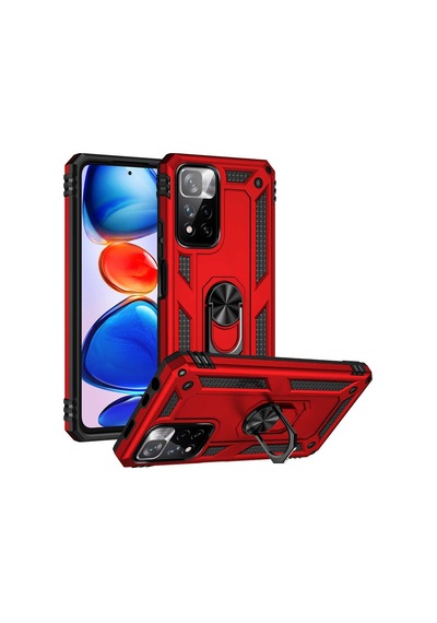 Xiaomi Redmi Note 11 Pro Plus 5g Kılıf Tank Zırh Yüzüklü Mıknatıslı Standlı Kapak Vega