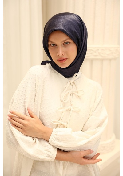 Silk Home Shiny Eşarp 75010-22 Lacivert, Gümüş