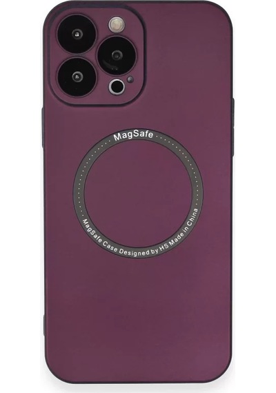 Newface Apple İphone 14 Pro Kılıf Jack Magneticsafe Lens Silikon - Mürdüm