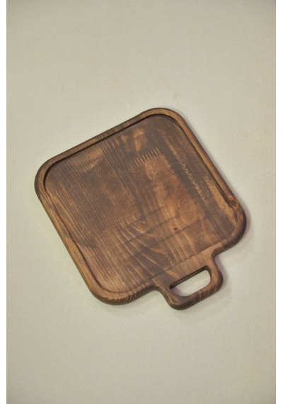Famwoodart Ahşap Kare Kızartma Tabağı Kahverengi