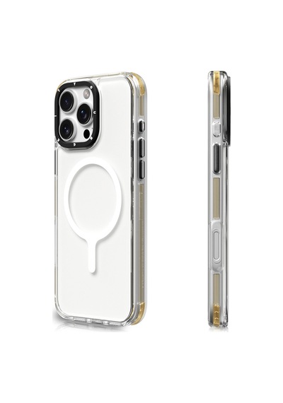 Apple iPhone 16 Pro Max Uyumlu Kılıf Magsafe Şarj Özellikli Youngkit Crystal Color Serisi Kapak Sarı