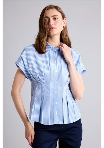 Defacto Fıtted Çizgili Poplin Kısa Kollu Mavi Gömlek H7941ax26smbe552 Mavi-be552 Defacto Fıtted Çizgili Poplin Kısa Kollu Mavi Gömlek H7941ax26smbe552 Mavi-be552