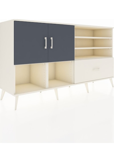 Hyperion Konsol 7 Raflı Tek Çekmeceli 2 Kapaklı 176x44x99 Aytaşı- Aytaşı-antrasit/aytaşı