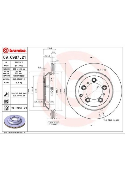 Brembo Fren Dıskı Arka Uv Coated Porsche 09c98721 9y0615601a
