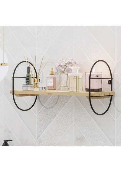 Bino Bino Duvar Rafı Kitaplık Ahşap Salon Banyo Mutfak Rafı Izgaralı