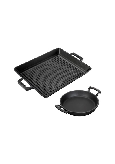 Lava Döküm Izgara Tava 26x32 &amp 20 Cm Sahan Set - Gerçek Izgara Lezzeti Evde Diğer