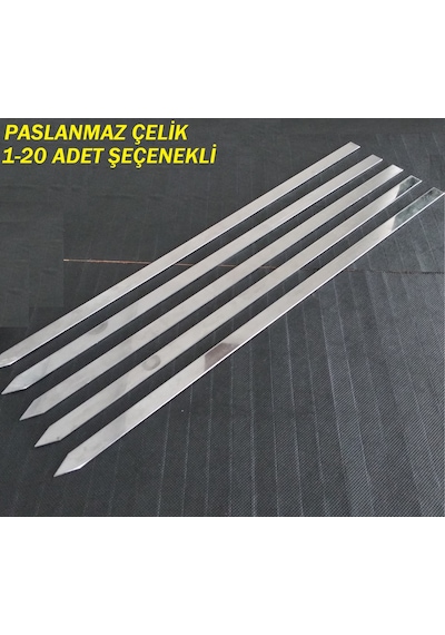 Paslanmaz Krom Çelik Kıyma Kebap Şişi Adana-Urfa-Antep Şiş 12 Adet-Şiş Kabı Hariç
