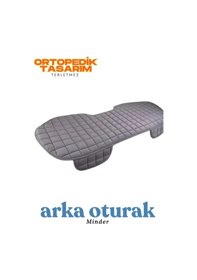 Antrasit Kadife Yüzeyli Araba Oturak Minderi Kaymaz, Arka Koltuklara Uyumlu