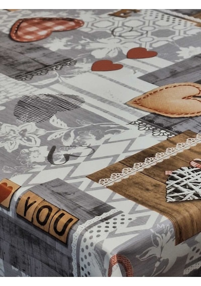 Elyaflı Pvc Masa Örtüsü Modern, Dayanıklı, Silinebilir Ve Şık Görünüm Fnt8273 Gri