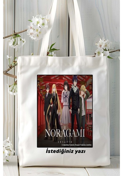 Art Hediye Noragami Baskılı Bez Omuz Çantası Kişiye Özel Model 2 Çok Renkli