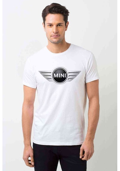 Mini Baskılı Beyaz Erkek Tshirt (530983856)