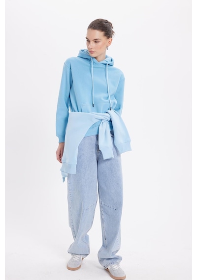Tudors Kadın Relax Fit Rahat Kesim Pamuklu Kapüşonlu Kanguru Cepli Mavi Sweatshirt-39936 Mavi Tudors Kadın Relax Fit Rahat Kesim Pamuklu Kapüşonlu Kanguru Cepli Mavi Sweatshirt-39936 Mavi
