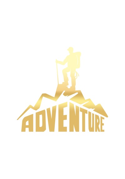 Adventure Dağcı Sticker 17x17 Cm Gold