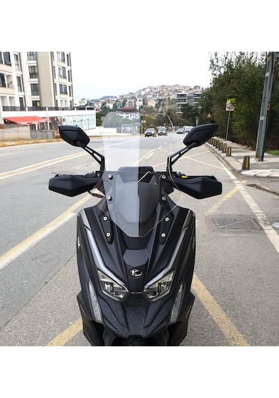Motocam Kymco Dtx 250 Ön Cam 2021-2026 Model 55cm Şeffaf Renkli 4mm Orta Boylu