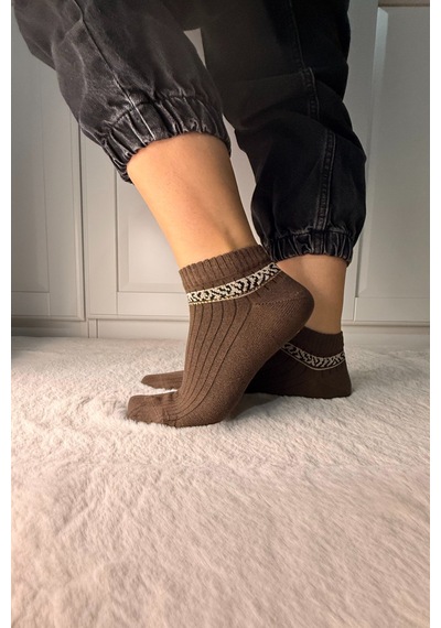 Ozzy Socks 3 Çift Kadın Taş Detaylı Dikişsiz & Takviyeli Patik Çorap Lacivert