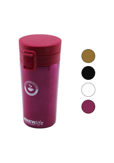 Çelik 18-8 Metal Termos Kupa Bardak 300ml Filtreli Kulpsuz Bas-aç Kilitli Kapak 4887 Renkli