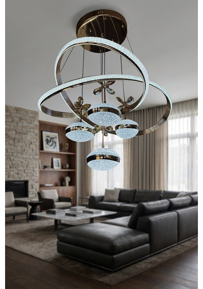 Hayal Simli 4 Top Modern Sarkıt 3 Renk Salon Avizesi Led Çok Renkli