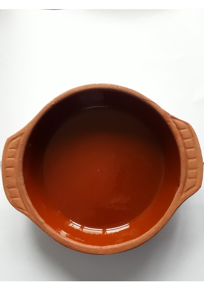 2'li Mini Et Tava Kulplu 22 3,5 Cm Sırlı Güveç Fırın Tepsi, Yumurta Tavası Takım Kiremit