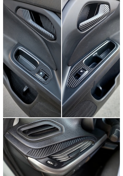 Fiat Egea Uyumlu İç Trim Kaplama Set Mat Karbon Siyah Kaplama Rengi - Siyah Karbon