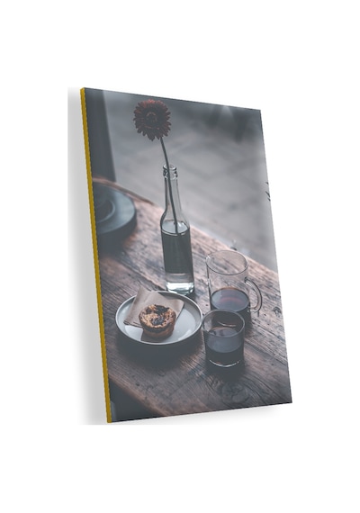 Cakasepetim Muffin Ve Espresso İle Şişede Çiçek Ahşap Mdf Tablo