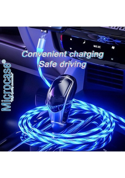 Lightning Type-C Micro Usb Işıklı Manyetik Şarj Kablosu - Al2618 Lightning Type-C Micro Usb Işıklı Manyetik Şarj Kablosu - Al2618