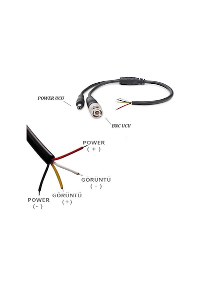Hazır Bnc Ve Power Jack Kablo - Güvenlik Kamera Kablosu - 5 Adet