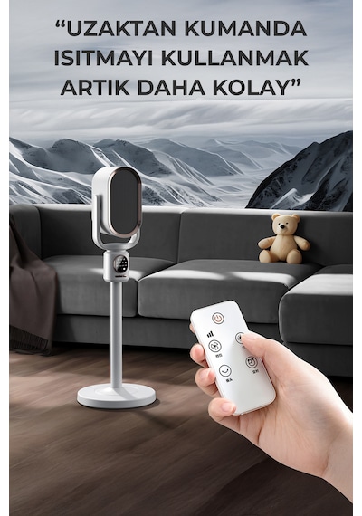 Robo Teleskopik Ayaklı Isıtıcı Beyaz