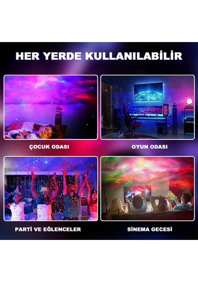 Robeve Astronot Gece Lambası Anne Bebek Gece Lambası Çocuk Odası Gece Lambası Projektör Yıldızlı Gece Lambası Yıldızlı Projektör Beyaz