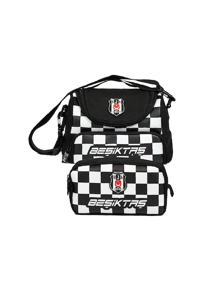 Beşiktaş Beşiktaş Baskılı Siyah - Beyaz Erkek Çocuk Okul Beslenme Çantası Ve Kalemlik Seti - Setbjk26351