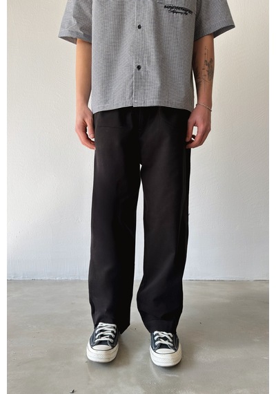 Flaw Basic Baggy Pantolon-29078 Siyah