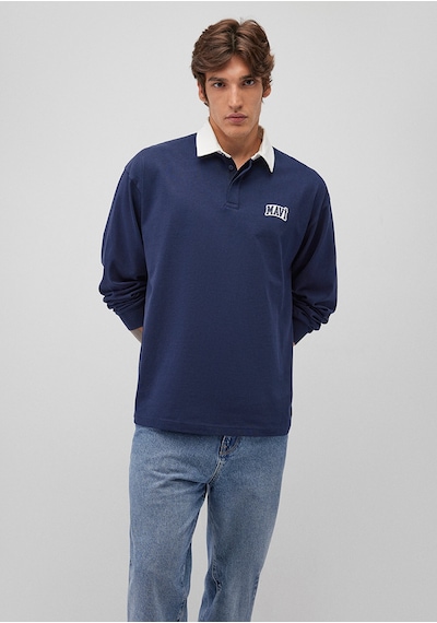Mavi - Mavi Logo Baskılı Lacivert Polo Sweatshirt 0s10172-70497 Lacivert Mavi - Mavi Logo Baskılı Lacivert Polo Sweatshirt 0s10172-70497 Lacivert