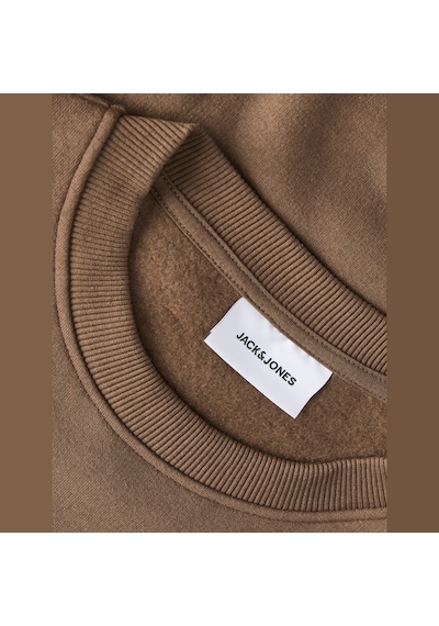Jack & Jones Erkek Gögüs Baskili Bisiklet Yaka Sweatshirt - Aero - 12298492 Kahverengi