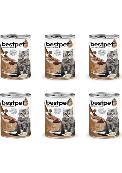 Bestpet Ciğerli Soslu Yetişkin Kedi Konservesi 400 Gr 6'lı Paket