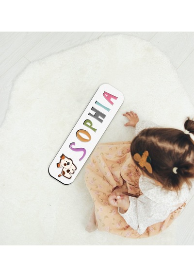 Bk Toys Çocuklara Özel İsimli Figürlü Ahşap Eğitici Yapboz Puzzle-18