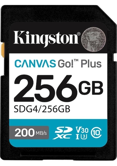 Kingston Sdg4-256gb 256gb Sdxc Canvas Go Plus Gen4 200mb-s C10 Uhs-ı U3 V30 Hafıza Kartı