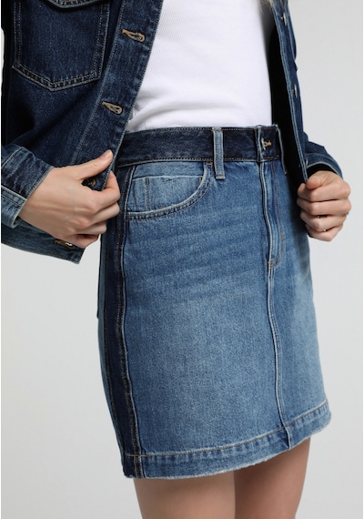 Colin's Colins Slim Fit Düz Fermuarlı Kadın Dark İndigo Denim Etek Cl1082780 Q1.v1 Dn45175