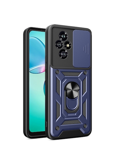 Zore Honor 200 Uyumlu Kılıf Magnetik Standlı Kamera Korumalı Nvth Sürgülü Vega Kapak-mavi