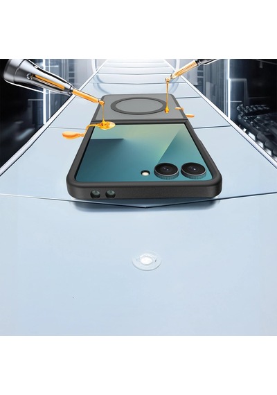 Samsung Uyumlu Galaxy Z Flip 8 Kılıf M-safe Şarj Özellikli Kamera Korumalı Zore Lunex Kapak