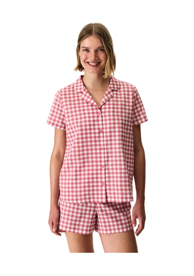 Penti Gül Kurusu Pink Gingham Gömlek Şortlu Pijama Takımı
