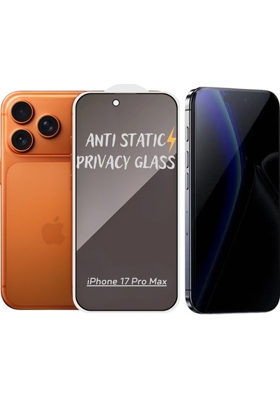 Pp Apple Uyumlu iPhone 17 Pro Max Anti-static 3d Prıvacy Hayalet Toz Tutmayan Kırılmaz Ekran Koruyucu