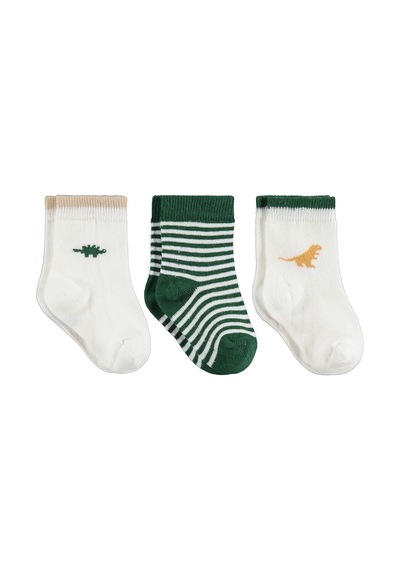 Civil Baby Dino 3'lü 6-18 Ay Bebek Erkek Çorap Set Standart