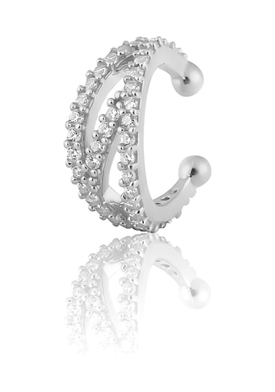 Zanaatsilver 925 Ayar Gümüş Zirkon Taşlı Rodyum Kaplama Modern Tasarım Sıkıştı