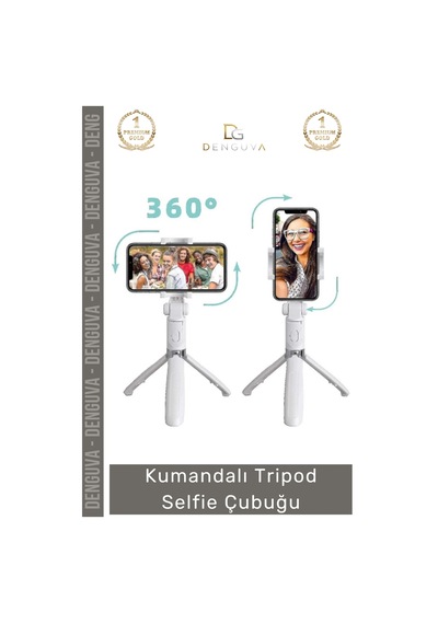 Tripodçubuk Katlanabilir Stabil Çekim Dönebilen Bluetooth Taşınabilir Kumandalı Tripod Selfie Çubuğ