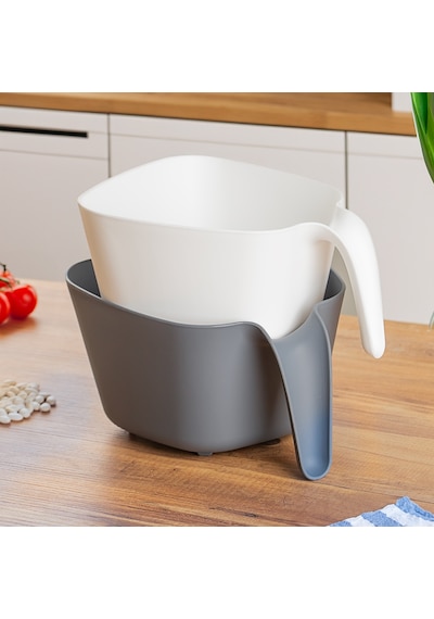 Porsima G-575 2 Parça Çok Amaçlı Plastik Süzgeç Gri Beyaz